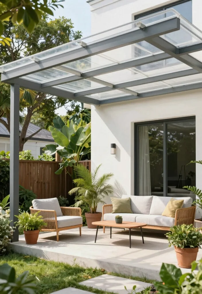 15 Front Porch Roof Ideas That Boost Curb Appeal Fast - 10. Clear Polycarbonate Roofing 1