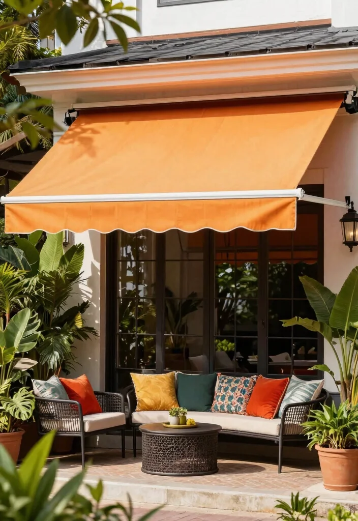 15 Front Porch Roof Ideas That Boost Curb Appeal Fast - 12. Retractable Awnings 1