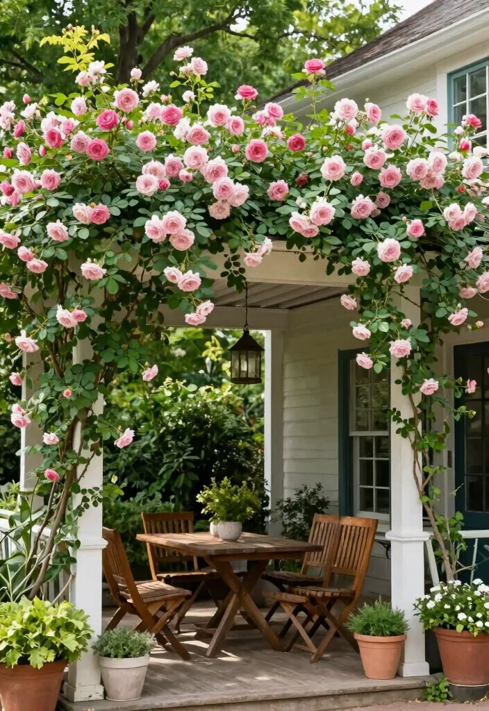 15 Front Porch Roof Ideas That Boost Curb Appeal Fast - 4. Pergola with Climbing Plants 1