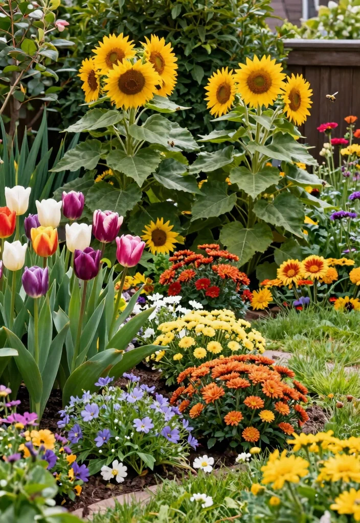 15 L Shaped Backyard Layout Ideas That Maximize Every Corner - 13. Seasonal Planting to Keep Your Garden Vibrant 1