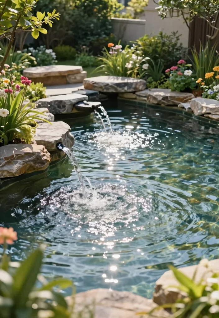 15 L Shaped Backyard Layout Ideas That Maximize Every Corner - 14. Water Features to Enhance Tranquility 1