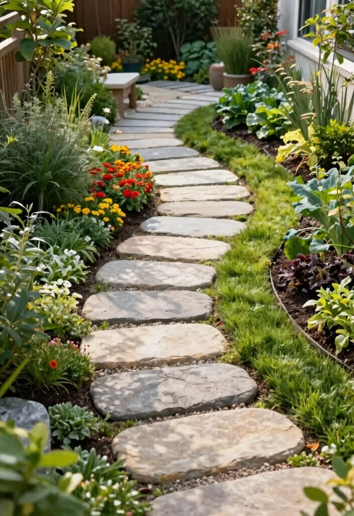 15 L Shaped Backyard Layout Ideas That Maximize Every Corner - 4. Charming Pathways to Connect Different Zones 1