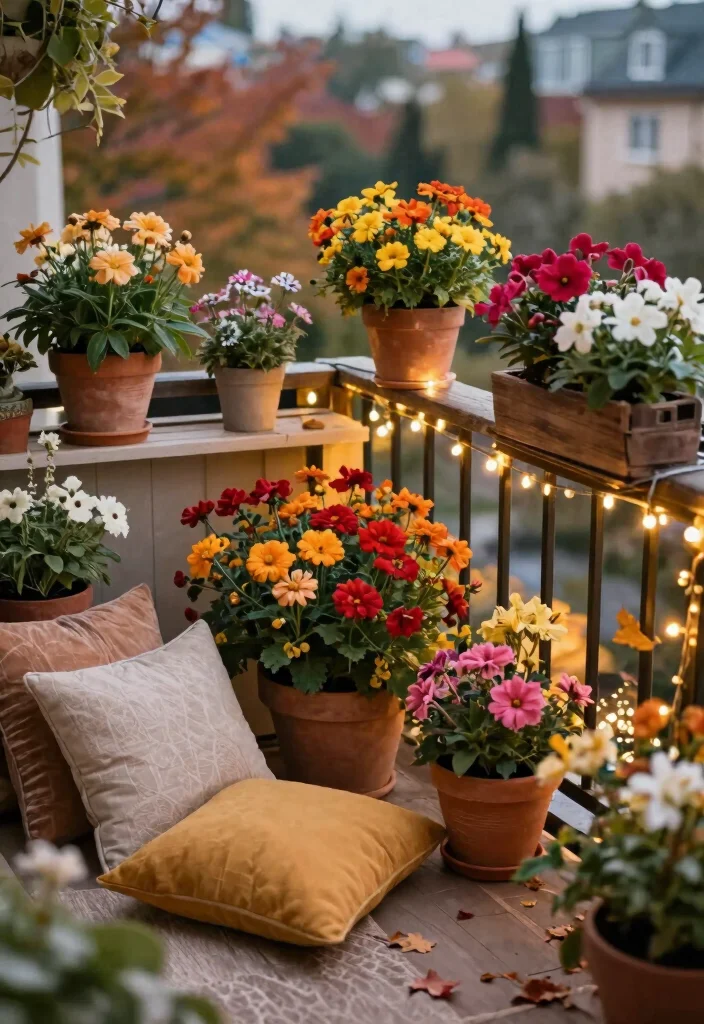 15 Living Room Balcony Ideas That Blend Indoor & Outdoor Beauty - 12. Seasonal Decorations 1
