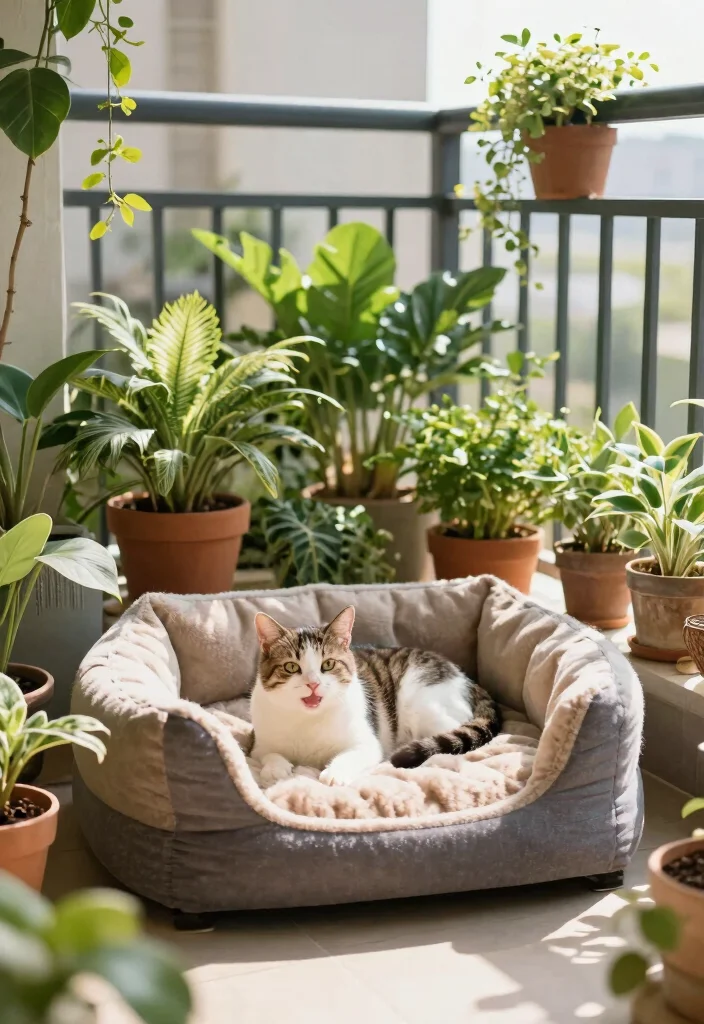 15 Living Room Balcony Ideas That Blend Indoor & Outdoor Beauty - 13. Pet-Friendly Balcony Spaces 1