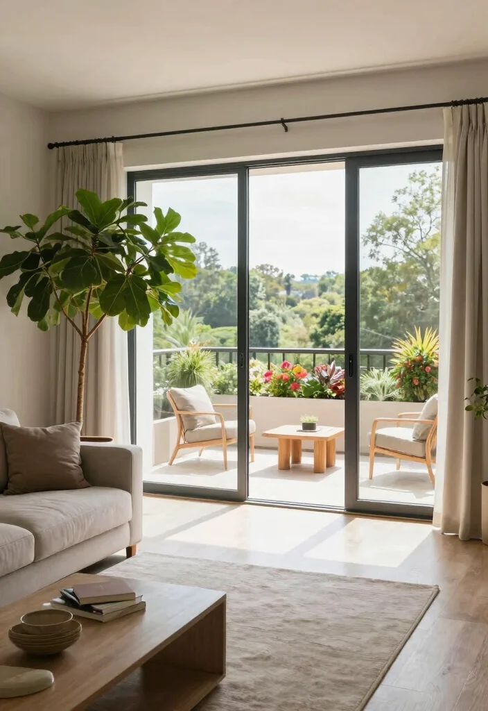 15 Living Room Balcony Ideas That Blend Indoor & Outdoor Beauty - 7. Indoor-Outdoor Flow 1