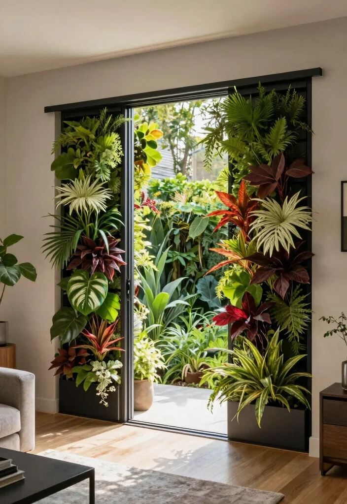 15 Patio Sliding Doors Ideas That Blur the Line Between Indoors & Out - 11. Vertical Garden Sliding Doors 1