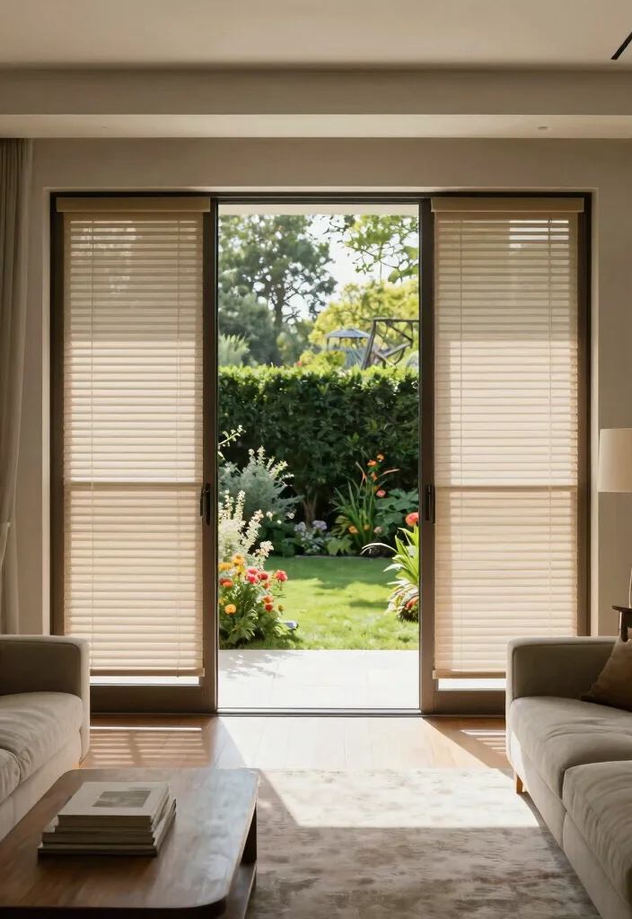 15 Patio Sliding Doors Ideas That Blur the Line Between Indoors & Out - 3. Sliding Doors with Built-in Blinds 1