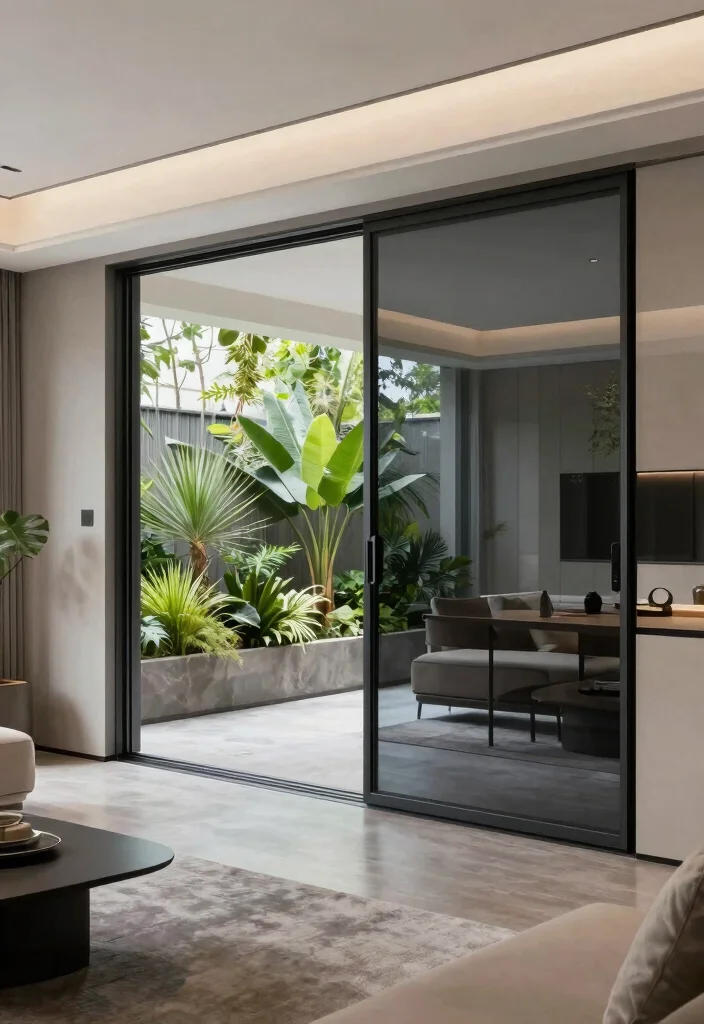 15 Patio Sliding Doors Ideas That Blur the Line Between Indoors & Out - 9. Smart Glass Sliding Doors 1