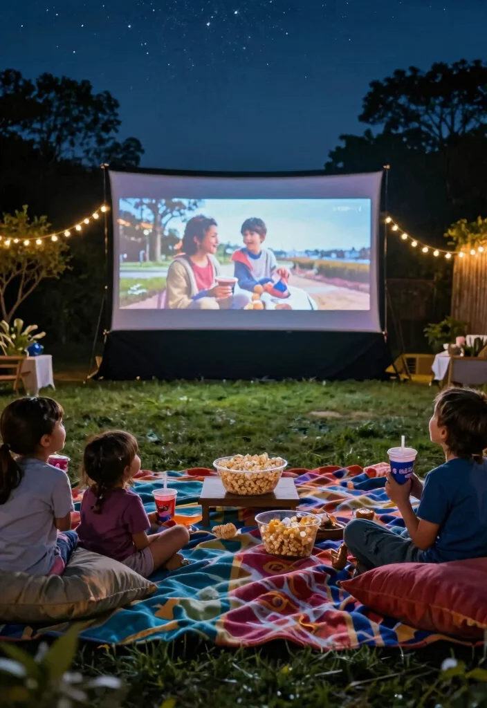 16 Backyard 2026 Trending Ideas for Kids That Turn Your Yard Into a Fun Adventure Zone - 11. Outdoor Movie Night 1