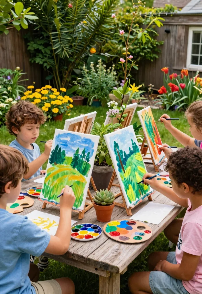 16 Backyard 2026 Trending Ideas for Kids That Turn Your Yard Into a Fun Adventure Zone - 5. Garden Art Stations 1