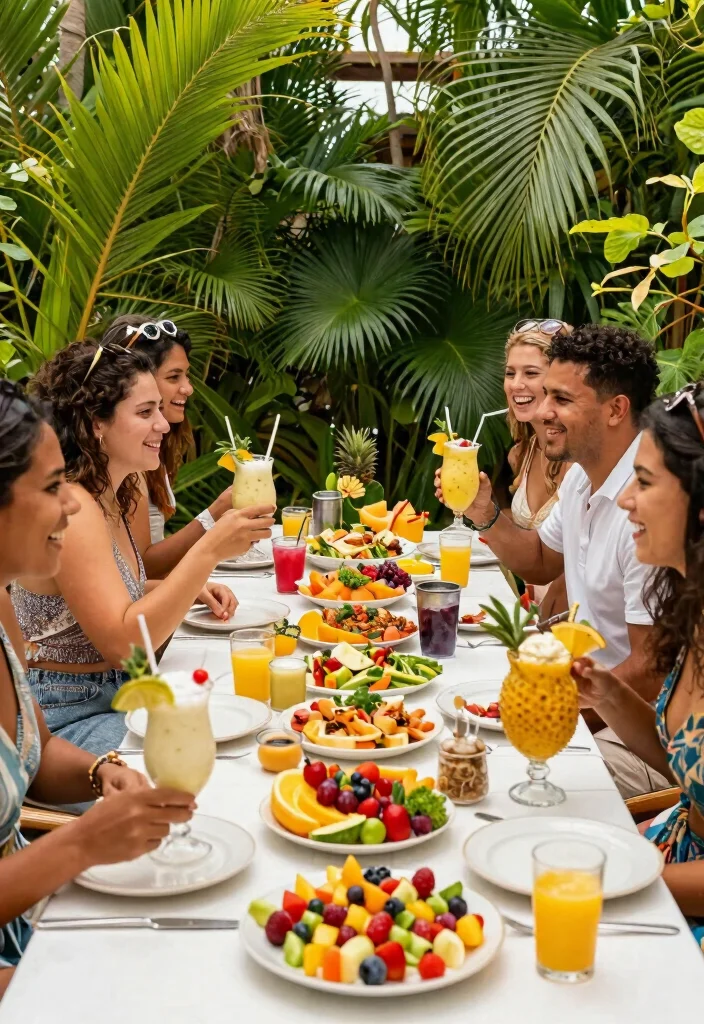 16 Backyard Party Ideas for Adults That Everyone Will Talk About - 10. Outdoor Brunch with a Tropical Flair 1