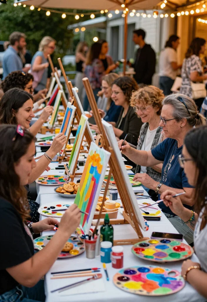 16 Backyard Party Ideas for Adults That Everyone Will Talk About - 7. Art and Sip Night 1
