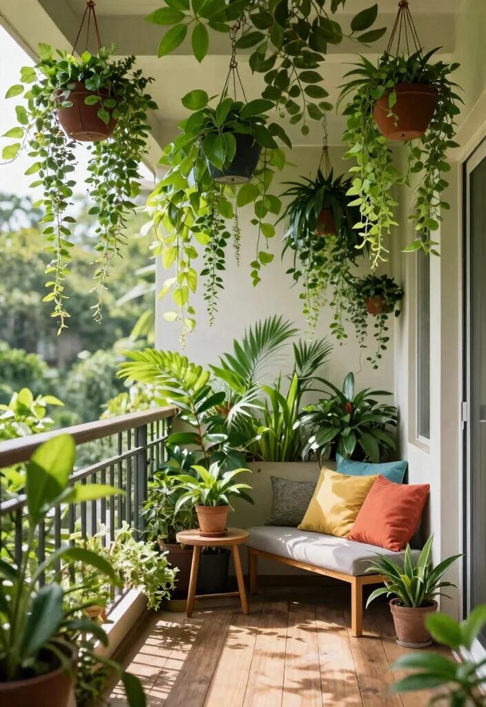 16 Balcony Ceiling Ideas That Upgrade Your Outdoor Vibes - 1. Greenery Overhead 1