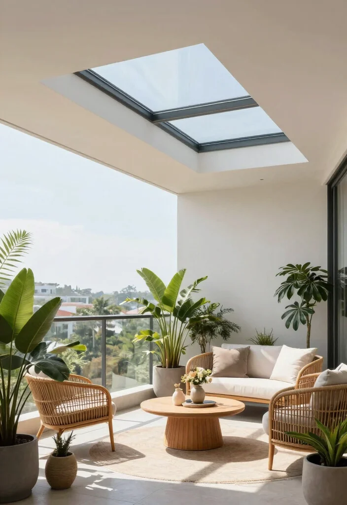 16 Balcony Ceiling Ideas That Upgrade Your Outdoor Vibes - 14. Skylights for Natural Light 1