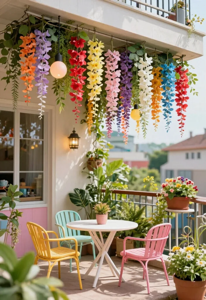 16 Balcony Ceiling Ideas That Upgrade Your Outdoor Vibes - 16. Seasonal Decor Changes 1
