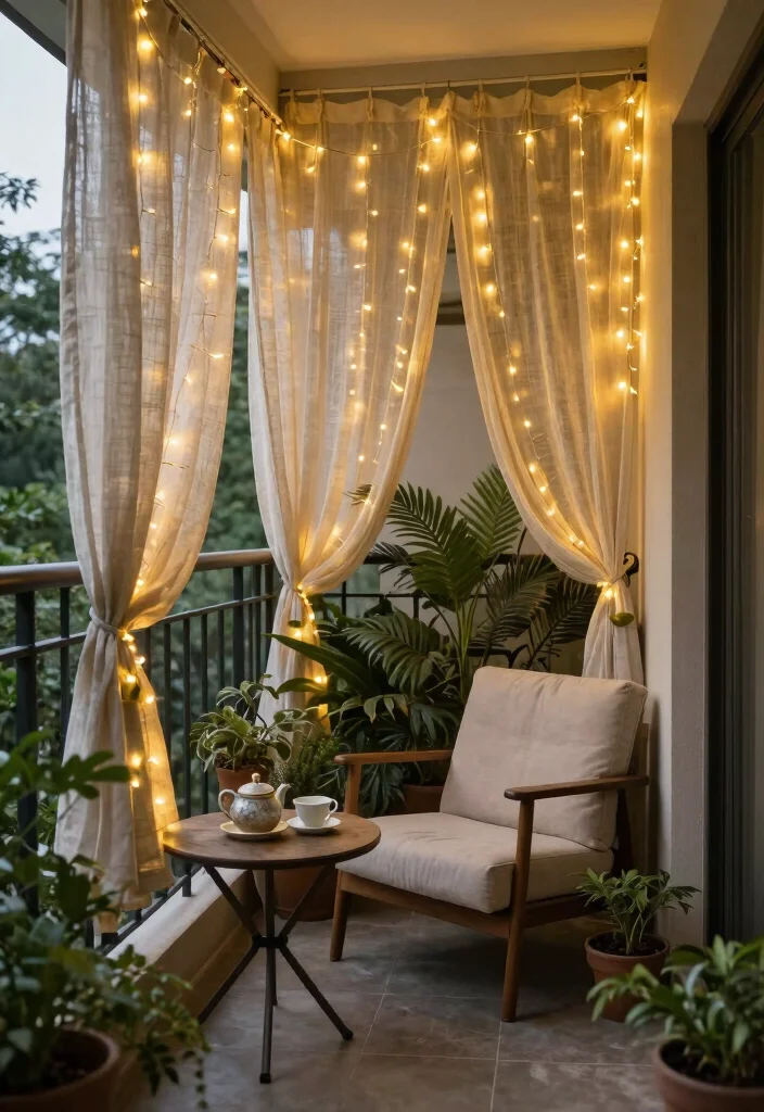 16 Balcony Ceiling Ideas That Upgrade Your Outdoor Vibes - 3. Soft Ceiling Treatments 1