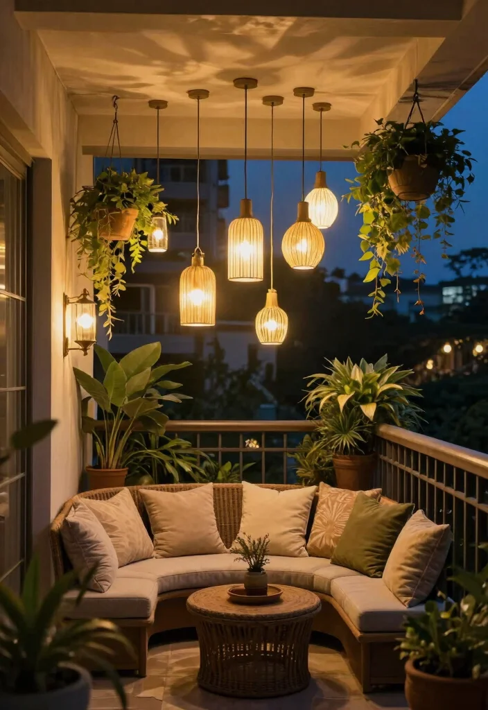 16 Balcony Ceiling Ideas That Upgrade Your Outdoor Vibes - 4. Ceiling Lighting Ideas 1