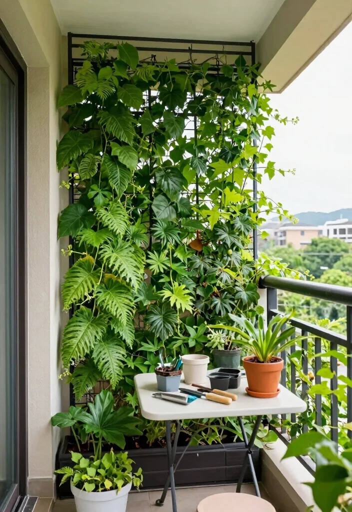 16 Balcony Ceiling Ideas That Upgrade Your Outdoor Vibes - 6. Vertical Gardening Frameworks 1