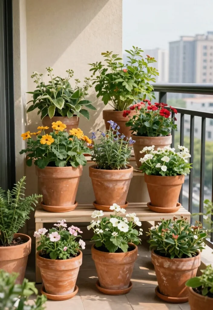 16 Balcony Ideas Aesthetic Lovers Will Obsess Over - 8. Terracotta Charm: Classic Planter Style 1