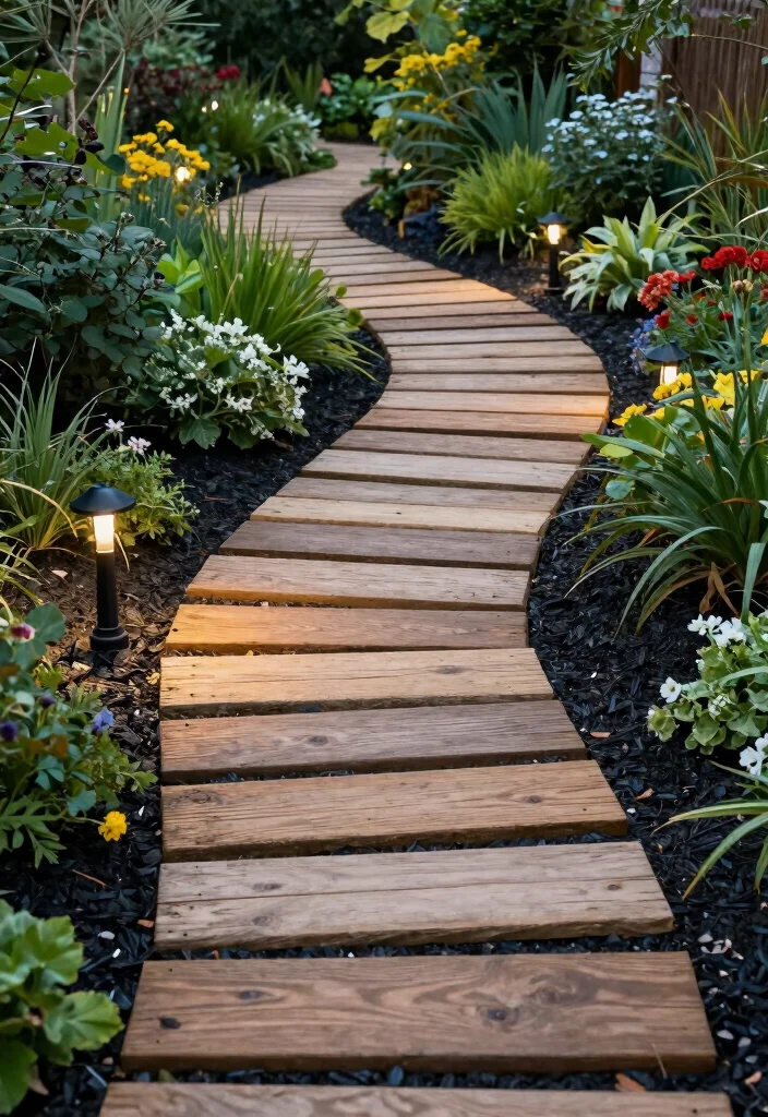 16 Black Mulch Landscaping Ideas for a Front Yard That Pop Beautifully - 13. Custom Pathways 1