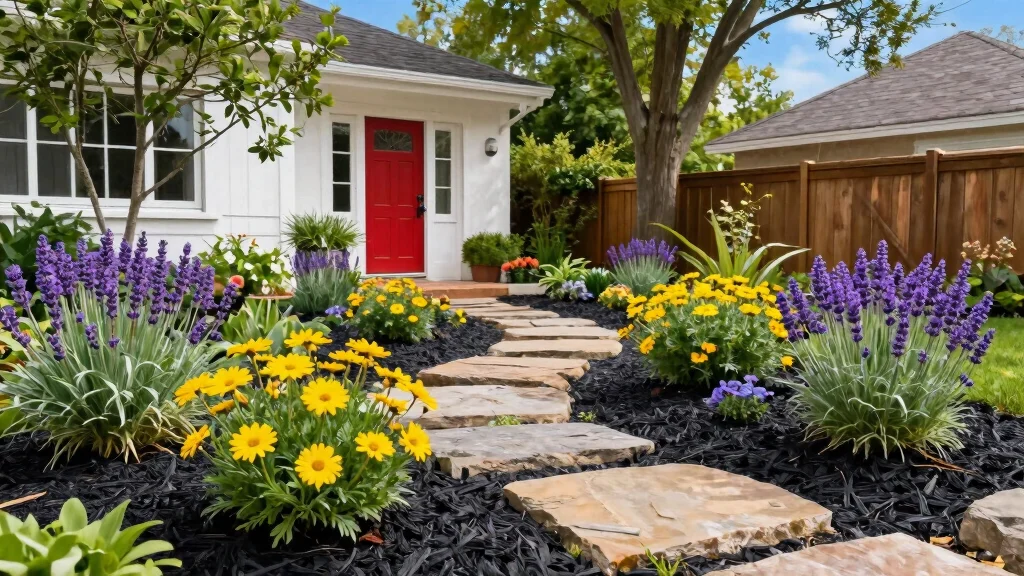 16 Black Mulch Landscaping Ideas for a Front Yard That Pop Beautifully