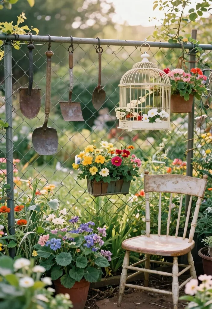 16 Chainlink Fence Ideas That Look Surprisingly Stylish - 13. Vintage Charm 1