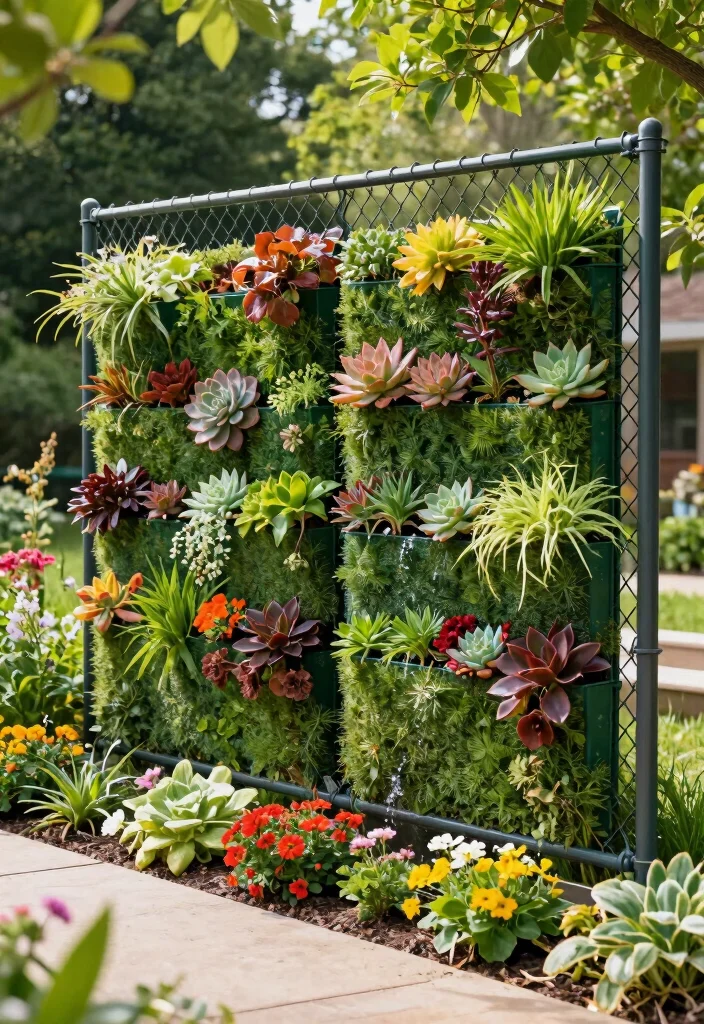 16 Chainlink Fence Ideas That Look Surprisingly Stylish - 14. Green Wall Panels 1