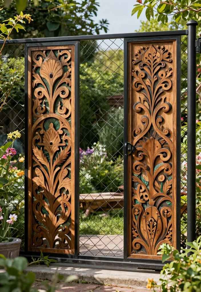 16 Chainlink Fence Ideas That Look Surprisingly Stylish - 16. Artistic Panels 1