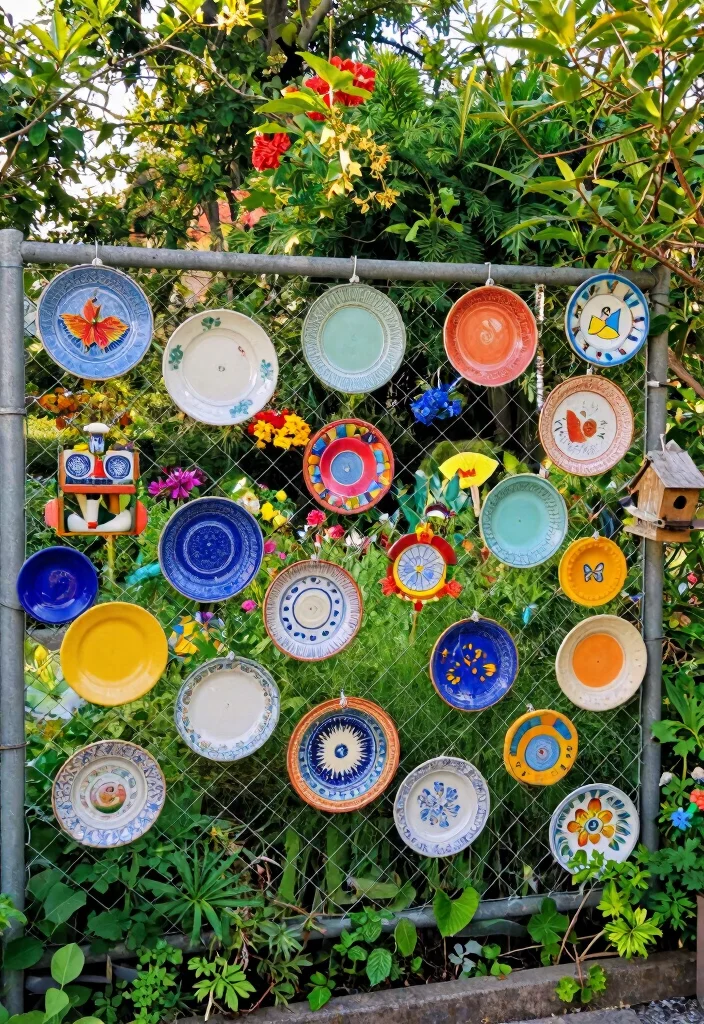 16 Chainlink Fence Ideas That Look Surprisingly Stylish - 4. Artistic Fence Decor 1