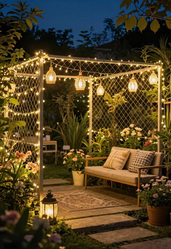 16 Chainlink Fence Ideas That Look Surprisingly Stylish - 7. Lighting Features 1