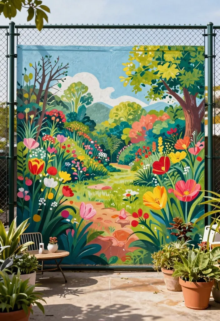 16 Chainlink Fence Ideas That Look Surprisingly Stylish - 9. Custom Artwork 1