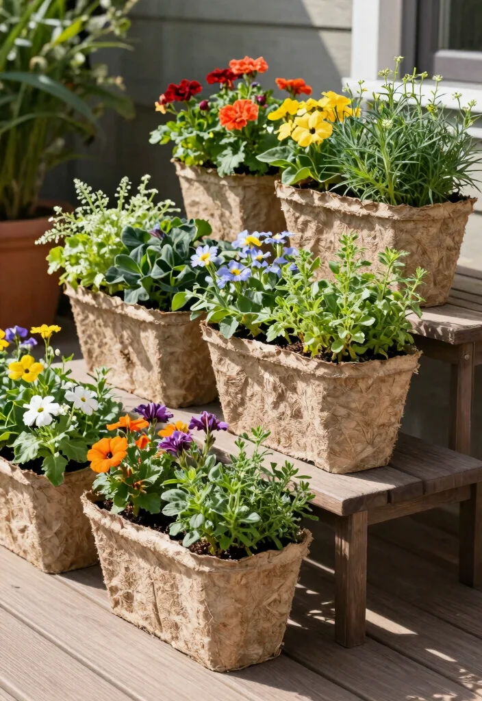 16 Deck Decorating 2026 Trending Ideas That Elevate Your Backyard Instantly - 7. Biodegradable Planters 1