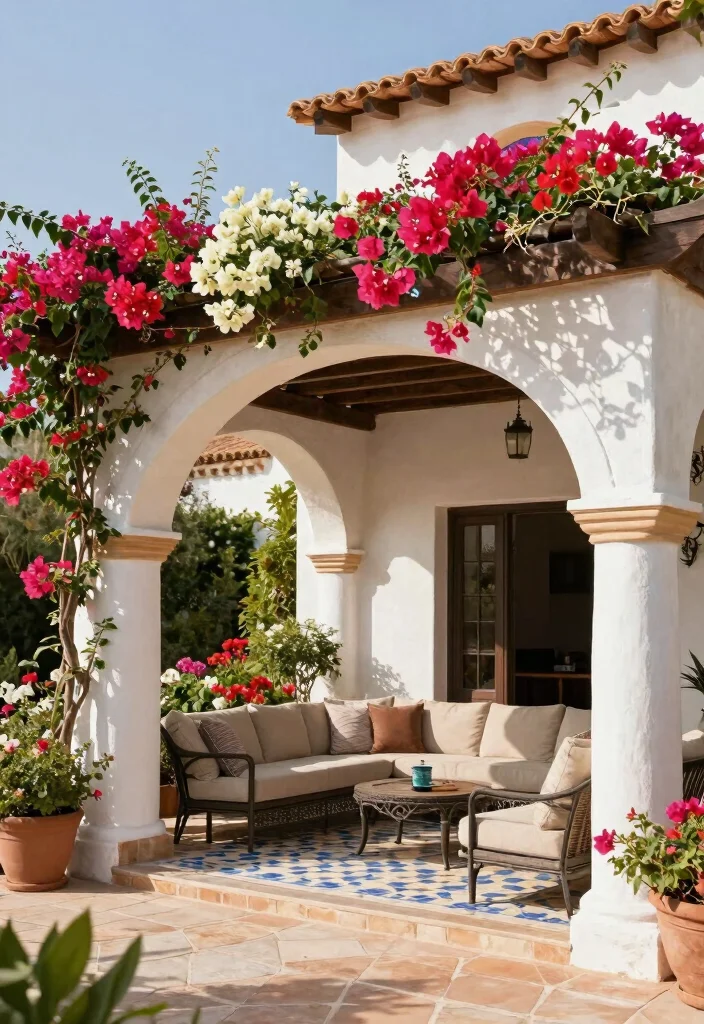 16 Patio Pergola Ideas Attached to House for Stylish Shade - 11. Mediterranean-Style Pergola 1