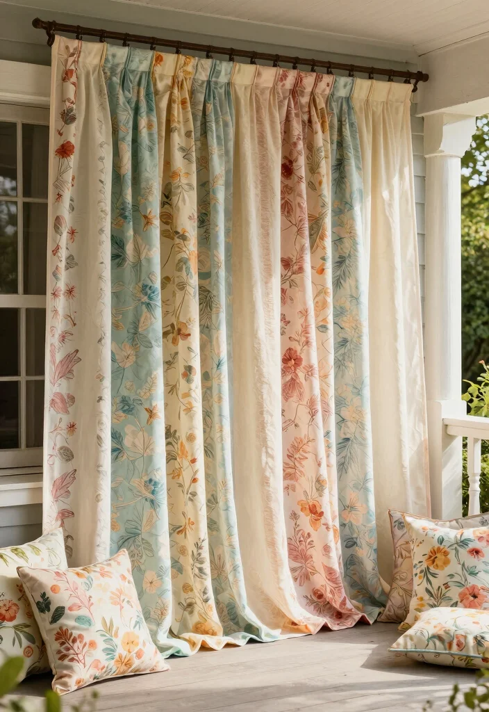 16 Porch Skirting Ideas That Hide the Base Beautifully - 13. Fabric Skirting 1