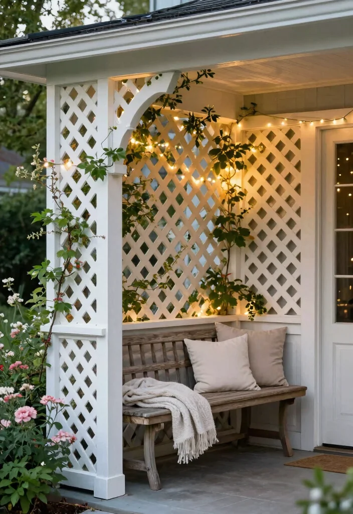 16 Porch Skirting Ideas That Hide the Base Beautifully - 2. Lattice Skirting 1
