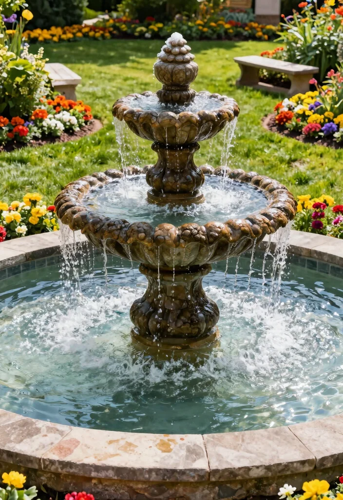 16 Water Fountain Minecraft Ideas That Look Totally Epic - 1. Tiered Stone Fountain 1