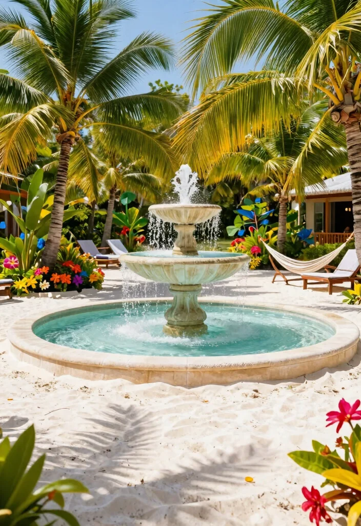 16 Water Fountain Minecraft Ideas That Look Totally Epic - 11. Tropical Oasis Fountain 1