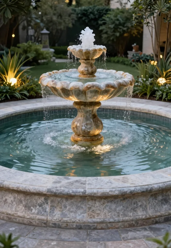 16 Water Fountain Minecraft Ideas That Look Totally Epic - 16. Circular Reflecting Fountain 1