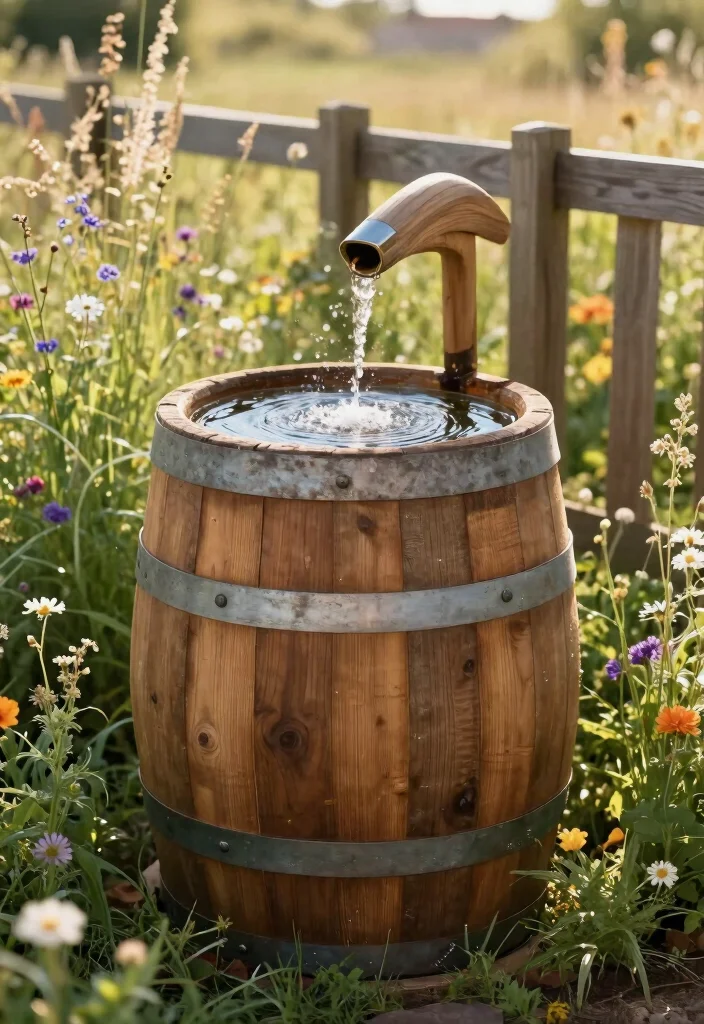 16 Water Fountain Minecraft Ideas That Look Totally Epic - 3. Rustic Barrel Fountain 1