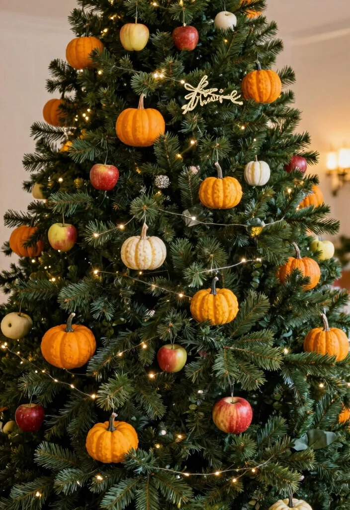18 Farmhouse Christmas Tree Ideas That Feel Cozy & Magical 66 18 Farmhouse Christmas Tree Ideas That Feel Cozy & Magical - 16. Farm Fresh Produce Decor 1