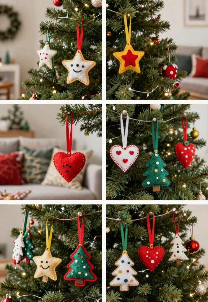 18 Farmhouse Christmas Tree Ideas That Feel Cozy & Magical 13 18 Farmhouse Christmas Tree Ideas That Feel Cozy & Magical - 3. Handcrafted Felt Ornaments 1