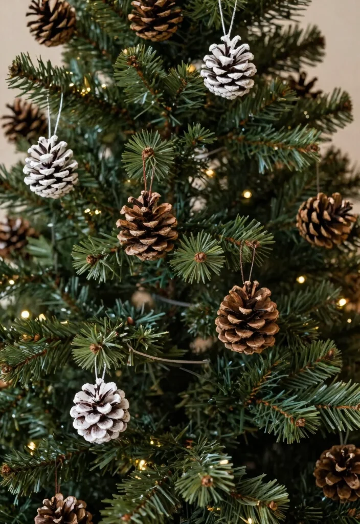 18 Farmhouse Christmas Tree Ideas That Feel Cozy & Magical 25 18 Farmhouse Christmas Tree Ideas That Feel Cozy & Magical - 5. Miniature Pinecones as Ornaments 1