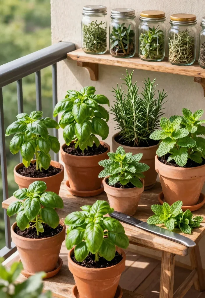 18 Small Balcony Apartment Plants Ideas for a Lush Urban Jungle 1 18 Small Balcony Apartment Plants Ideas for a Lush Urban Jungle - 1. Compact Herbs for Culinary Delights 1
