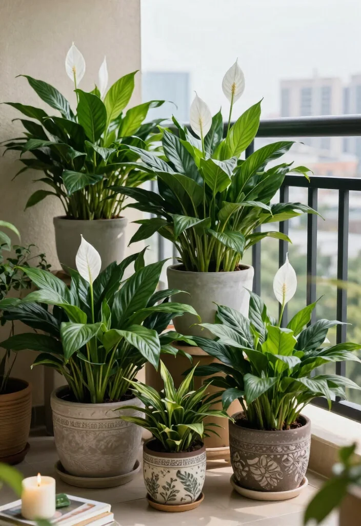 18 Small Balcony Apartment Plants Ideas for a Lush Urban Jungle 26 18 Small Balcony Apartment Plants Ideas for a Lush Urban Jungle - 6. Peace Lilies for Indoor Air Quality 1