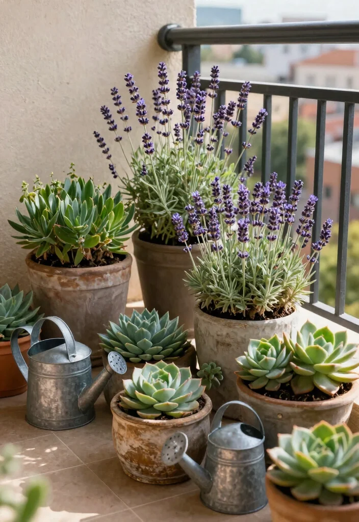 18 Small Balcony Apartment Plants Ideas for a Lush Urban Jungle 28 18 Small Balcony Apartment Plants Ideas for a Lush Urban Jungle - 8. Drought-Resistant Plants for Low-Maintenance Beauty 1