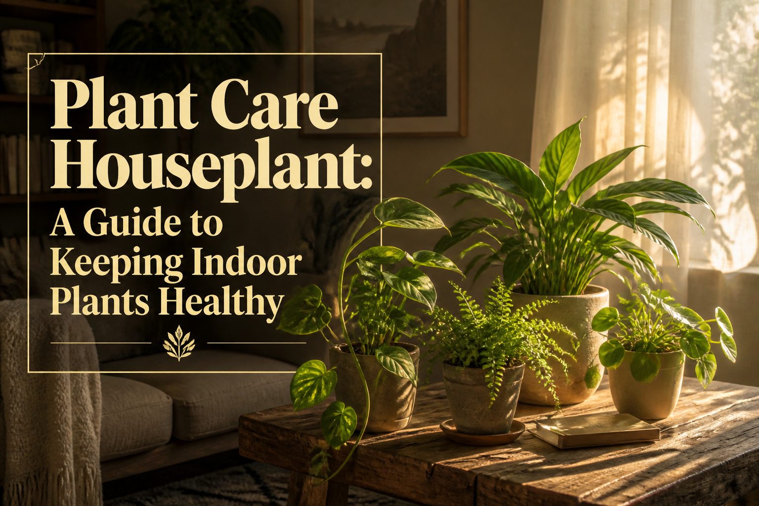 Different houseplants arranged in a bright indoor environment.
